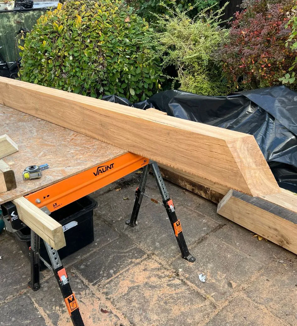 A couple of pieces of wood sitting on top of a table.
